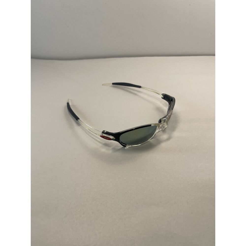 Oakley Sport Sunglasses Black Clear Frame Red Icons w/ Case - Picture 3 of 10